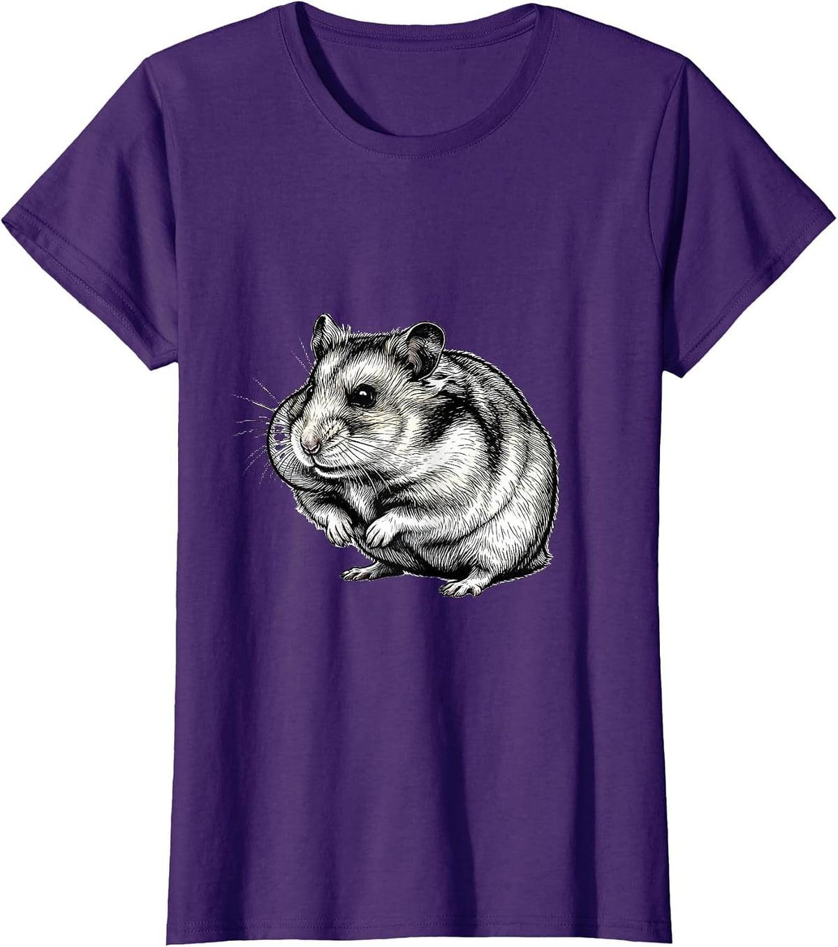 Women's Hamster Cheek Puff Funny Small Animal Lover Humor T-Shirt - Purple