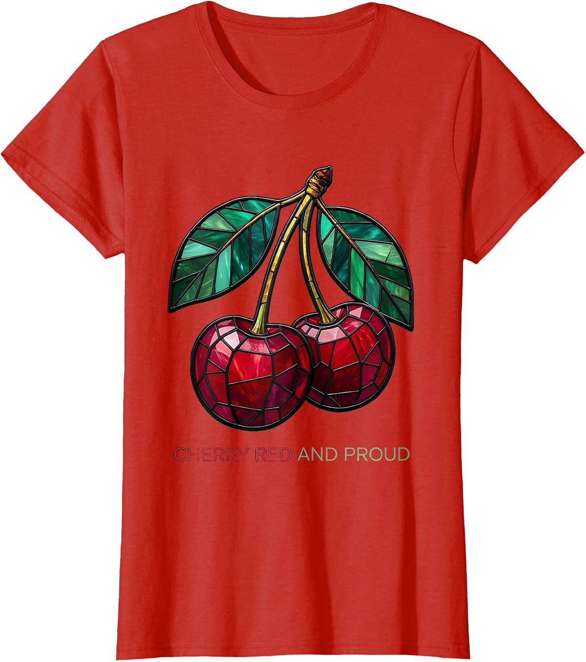 Cherry Red and Proud Bold Cherry Graphic Design T-Shirt - Red
