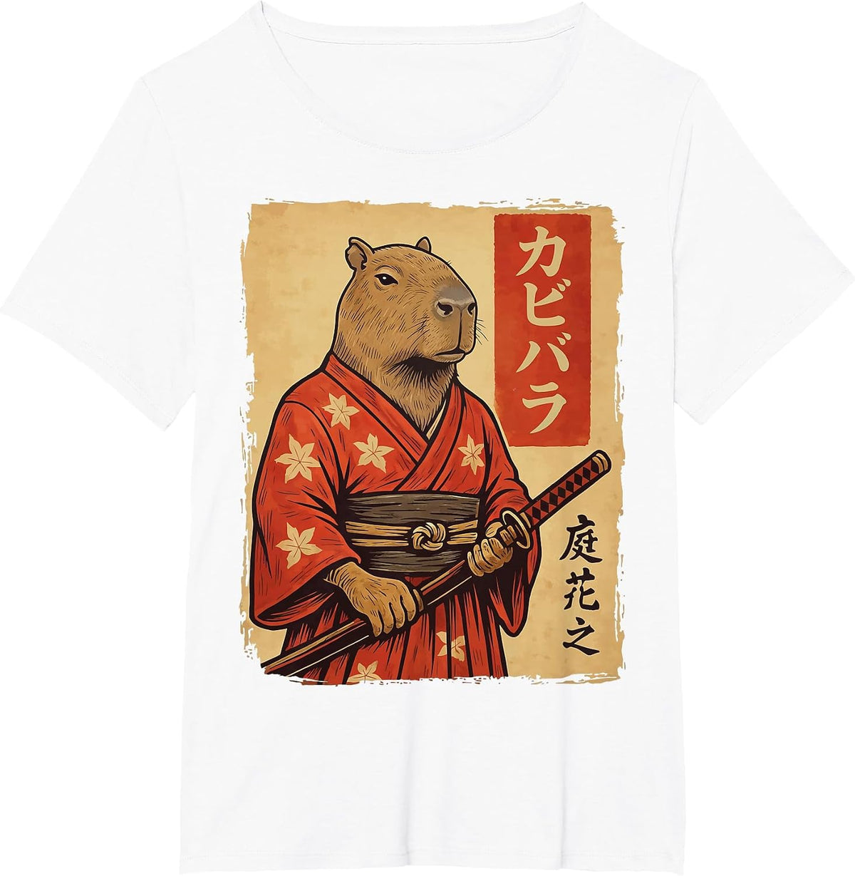 Capybara Samurai T-Shirt - White