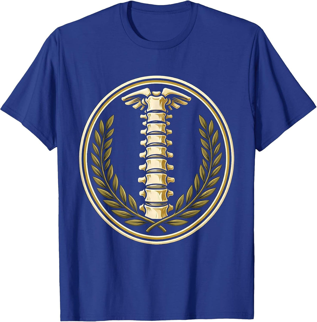 Glowing Spine Vertebrae Alignment Physical Therapy T-Shirt - Royal Blue