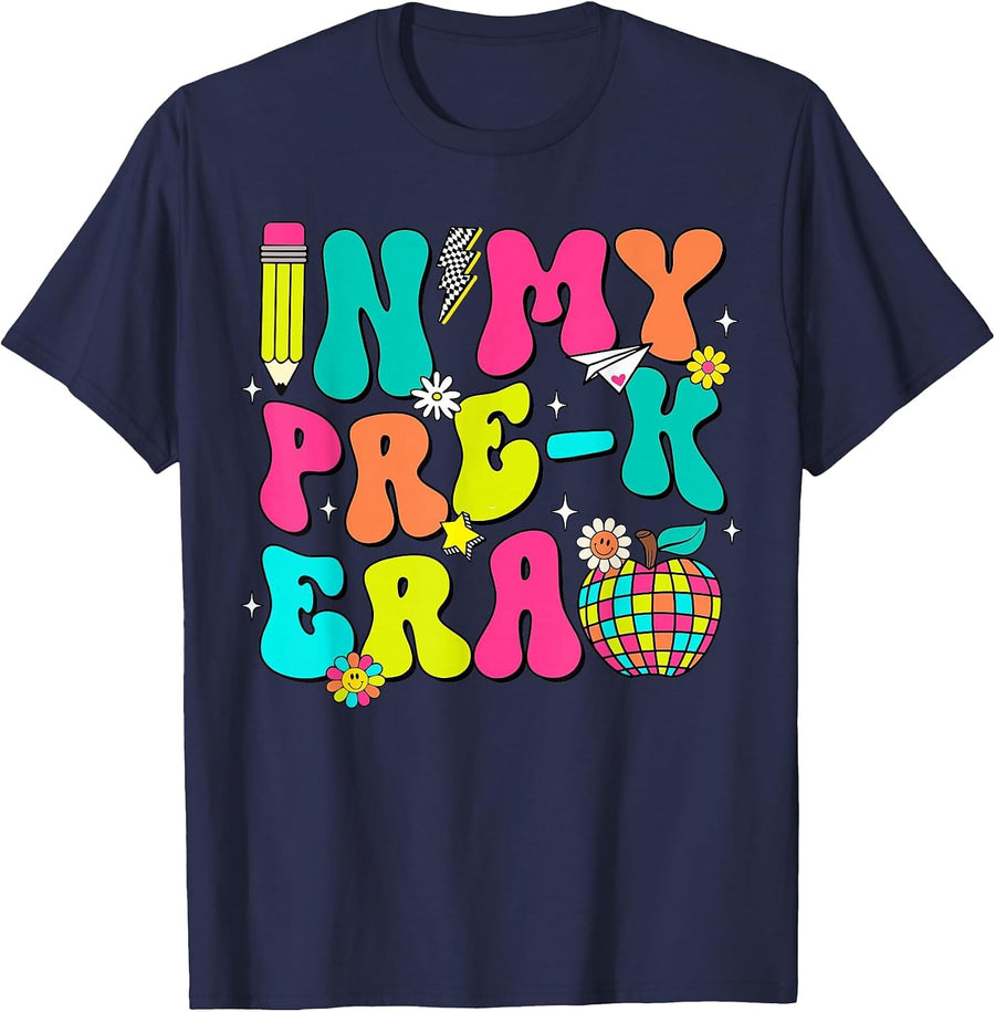 in My Pre-K Era Back to School First Day of School Boy Girl T-Shirt - Navy Blue