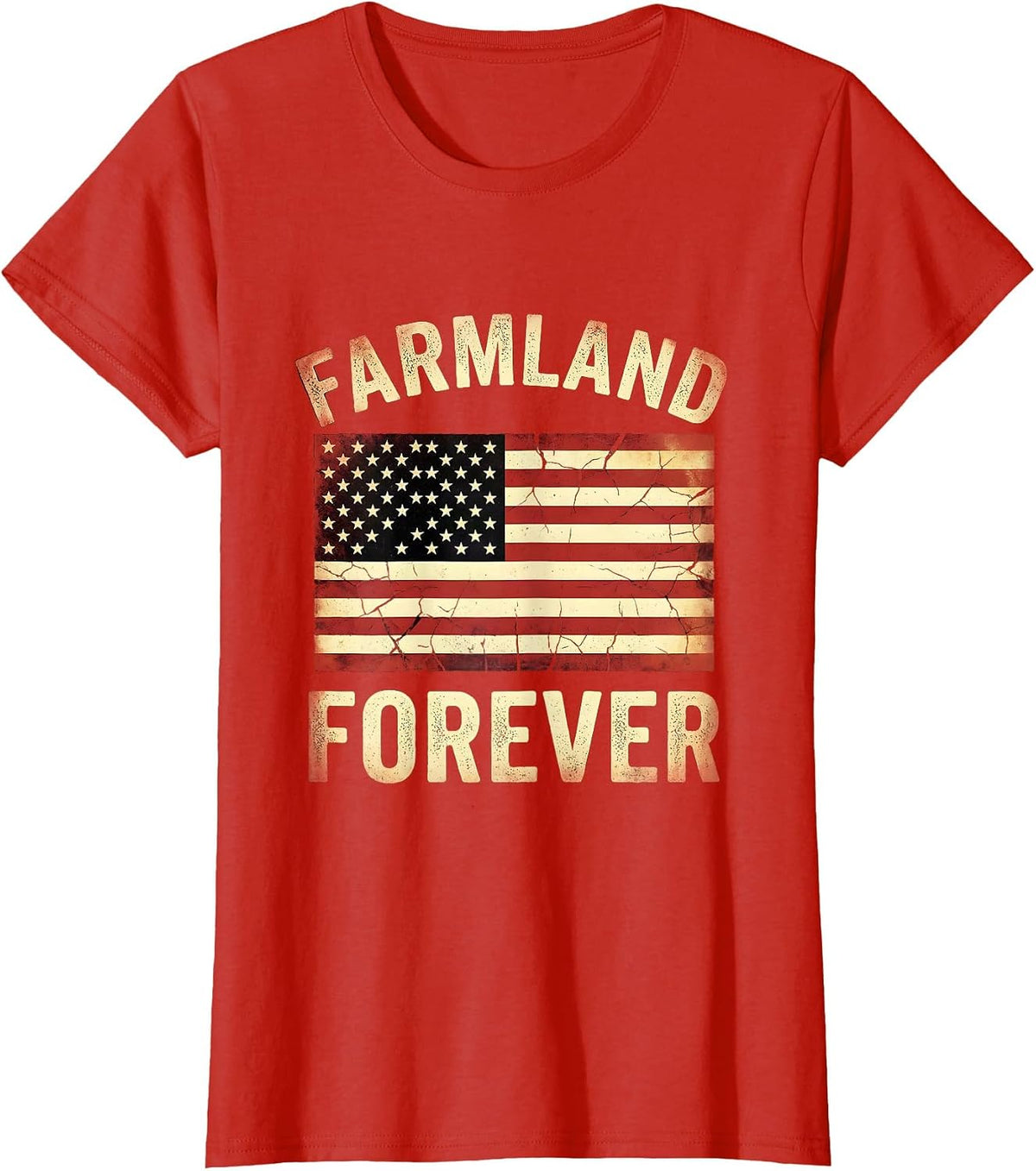 Farmland Forever Agriculture Pride Design T-Shirt - Red