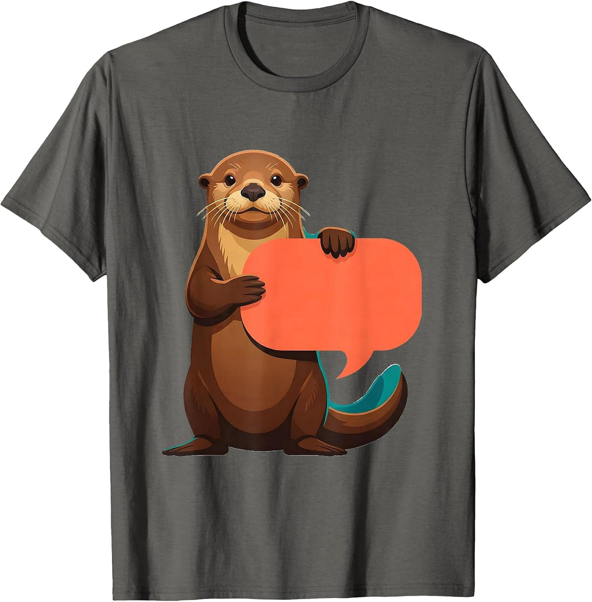 Upright Sea Otter Funny Otter Lover Humor T-Shirt - Asphalt Grey
