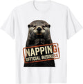 Men's Napping Official Business Cute Sea Otter Sleepshirt Kids T-Shirt - White