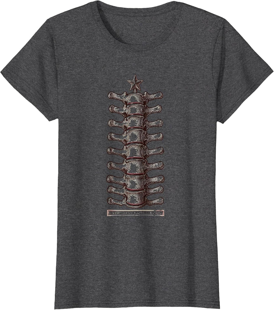 Women's A Merry Well Adjusted Christmas Funny Chiropractor T-Shirt - Dark Heather Grey