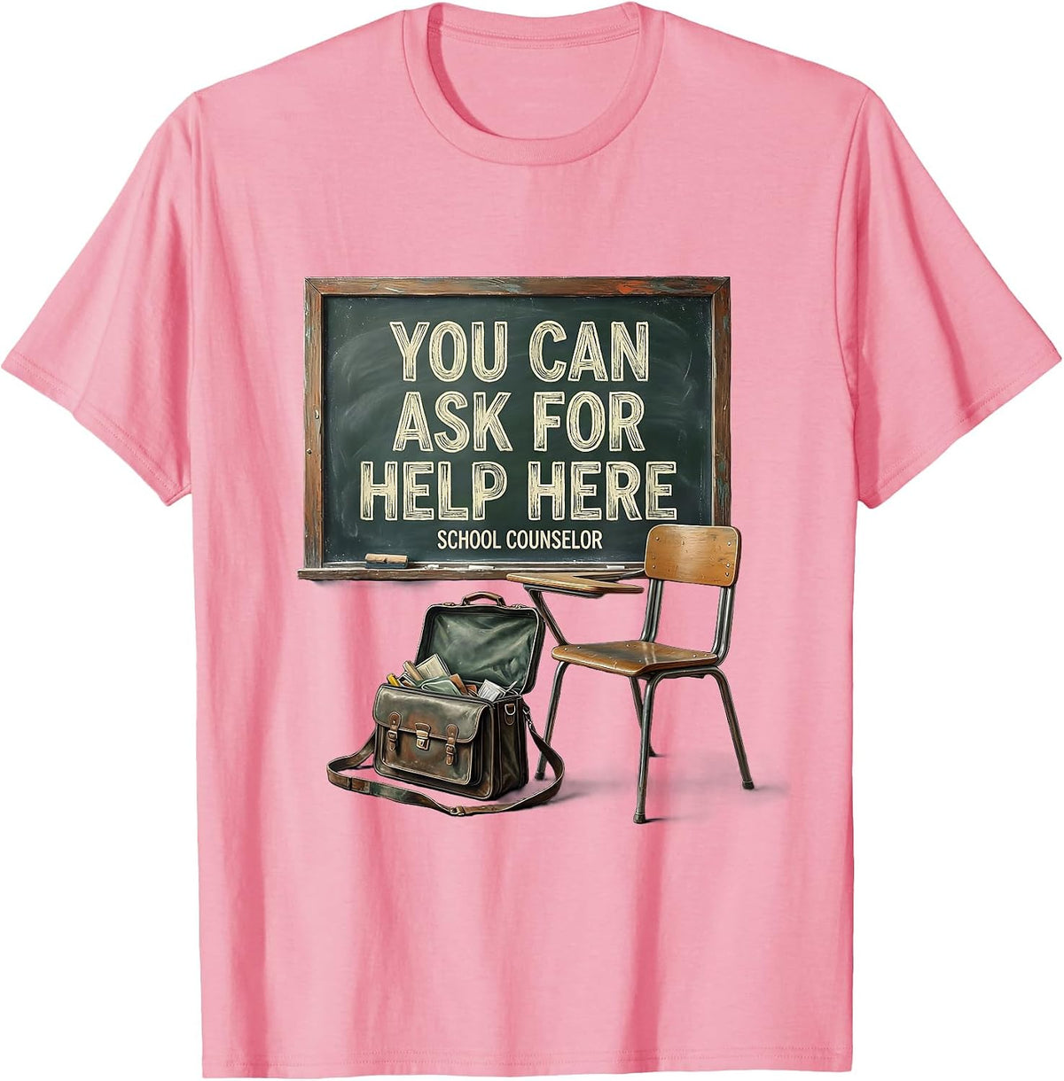 Men's You Can Ask For Help Here — School Counselor Vintage T-Shirt - Pink