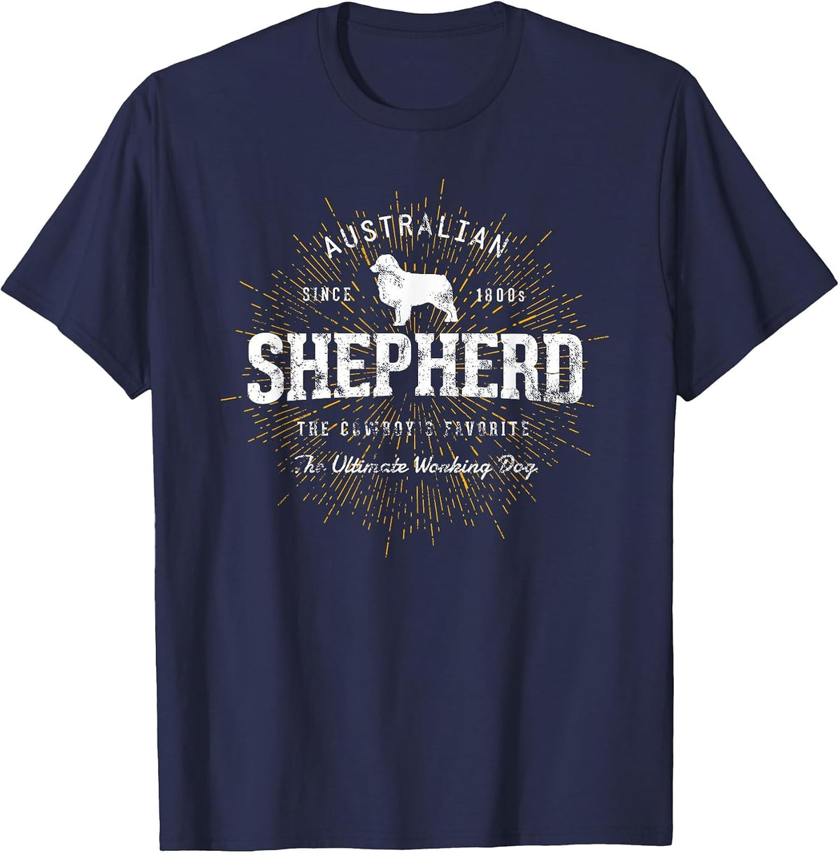 Vintage Style Retro Australian Shepherd T-Shirt - Navy Blue