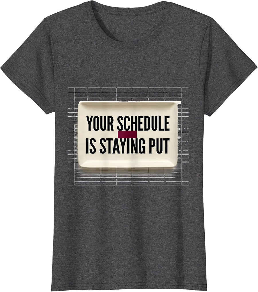 Women's Your Schedule Is Staying Put Groovy School Counselor T-Shirt - Dark Heather Grey