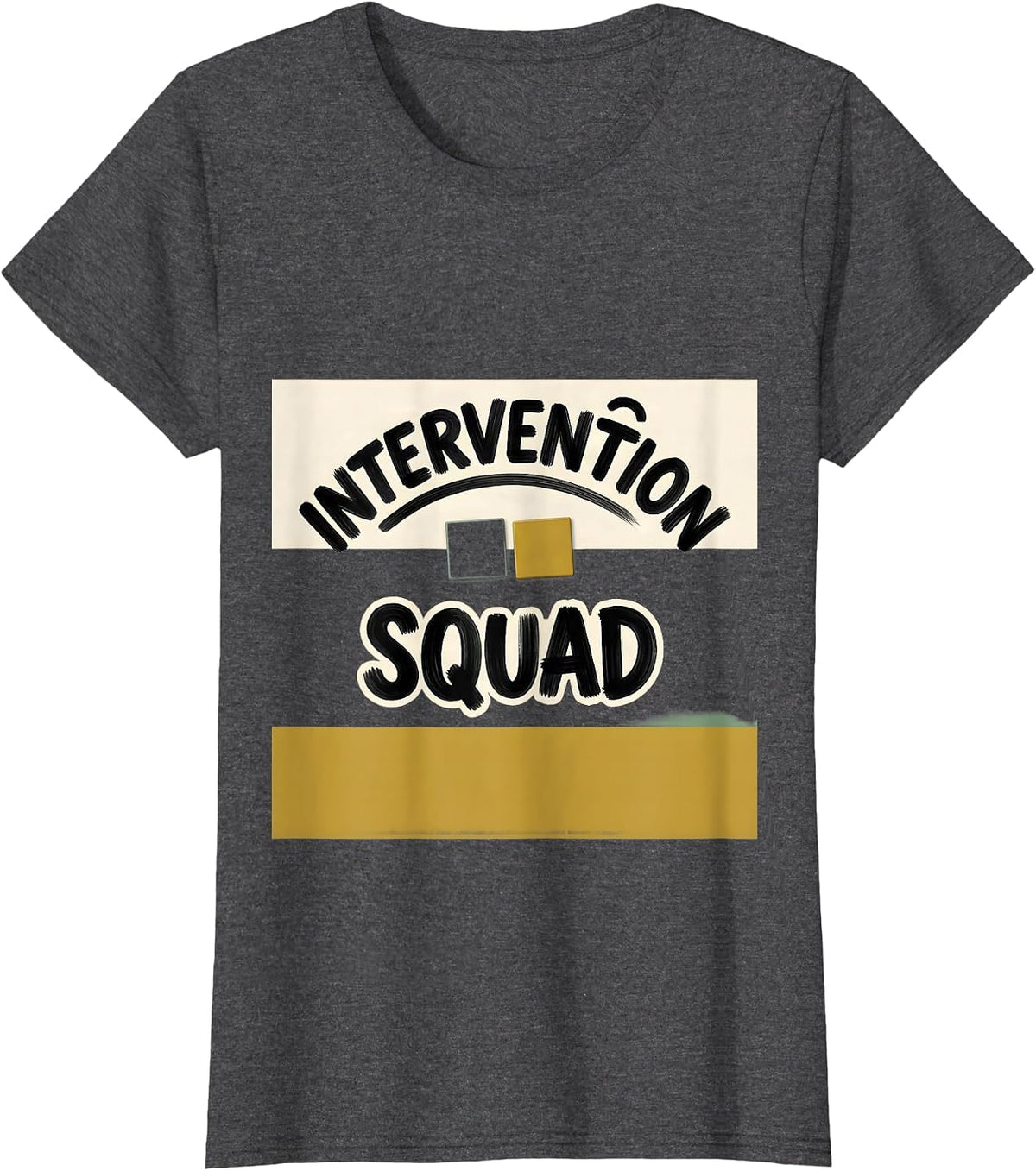 Women's Intervention Squad Dyslexia Teacher Humor SPED Specialist T-Shirt - Dark Heather Grey