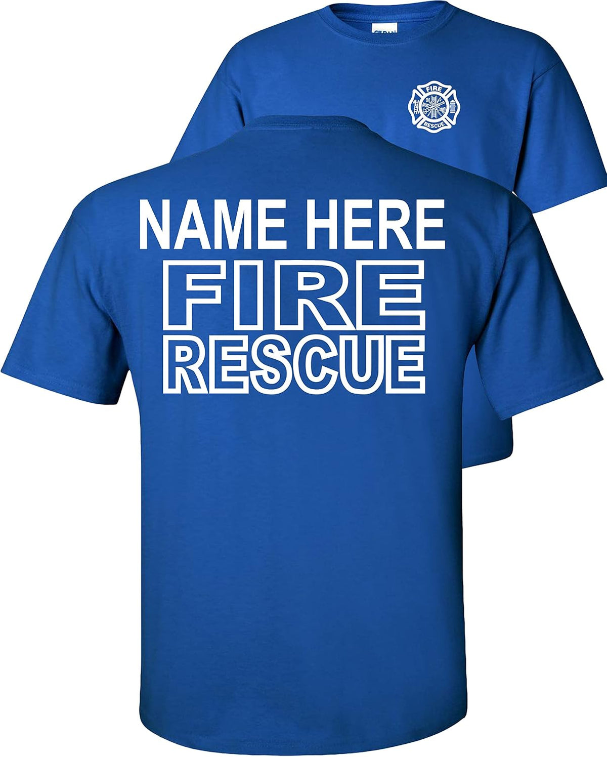 FAIR GAME Custom Fire Rescue T-Shirt Personalized - Royal