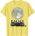 Men's Three Guinea Pigs One Moon Funny Pet Lover Meme Humor T-Shirt - Lemon Yellow
