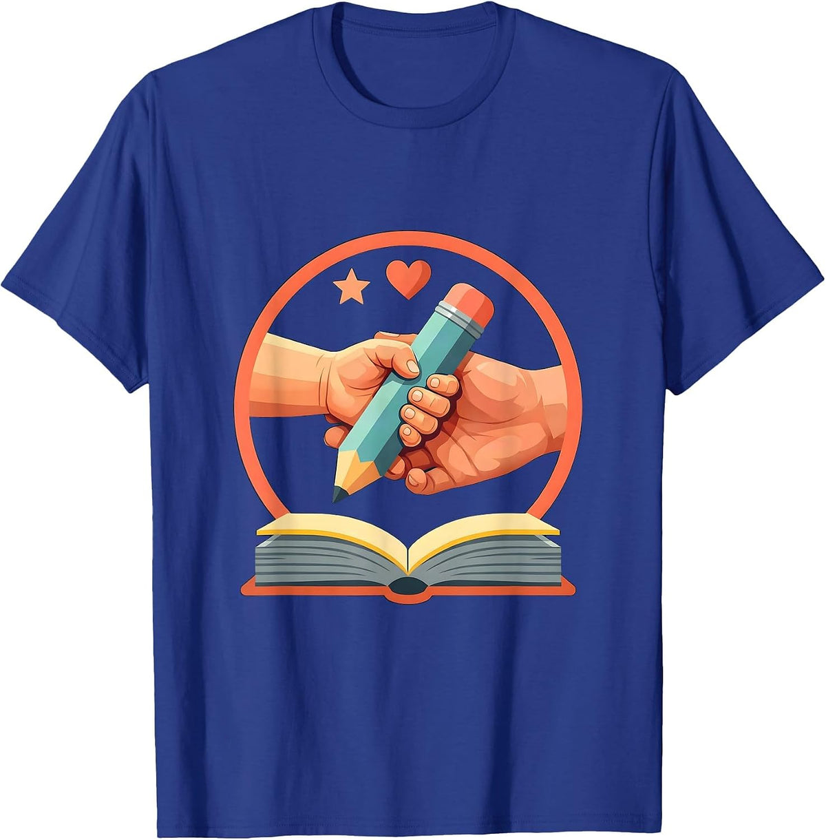 Special Education Teacher Guiding Hands Graphic T-Shirt - Royal Blue