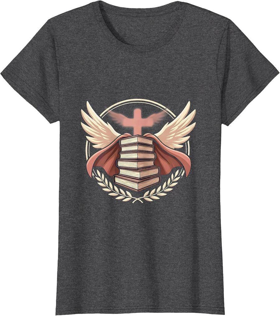 Women's Special Education Teacher Superhero Cape Books Gift T-Shirt - Dark Heather Grey
