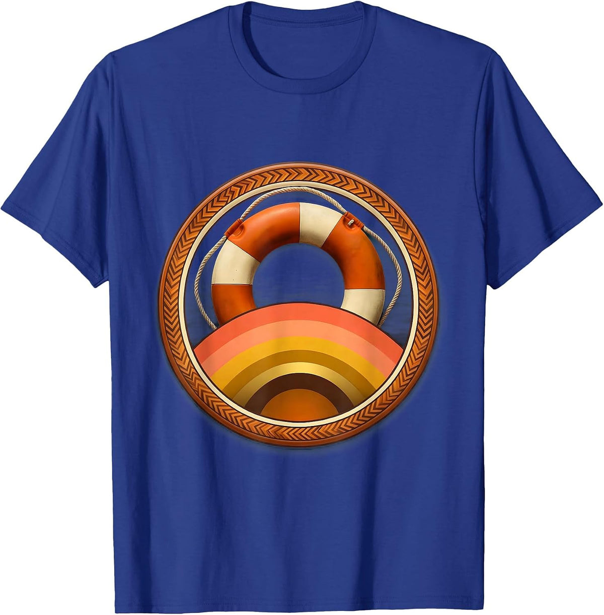 School Counselor Life Preserver Graphic Tee T-Shirt - Royal Blue
