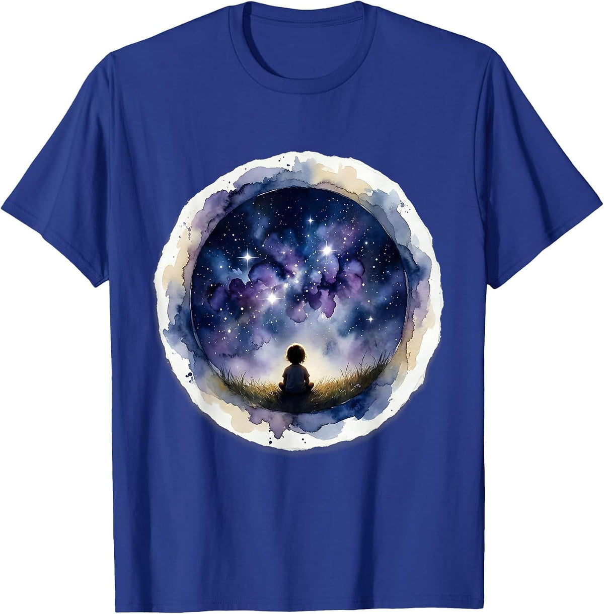 Men's Autism Awareness Starry Night Sky Dreamer Design T-Shirt - Royal Blue