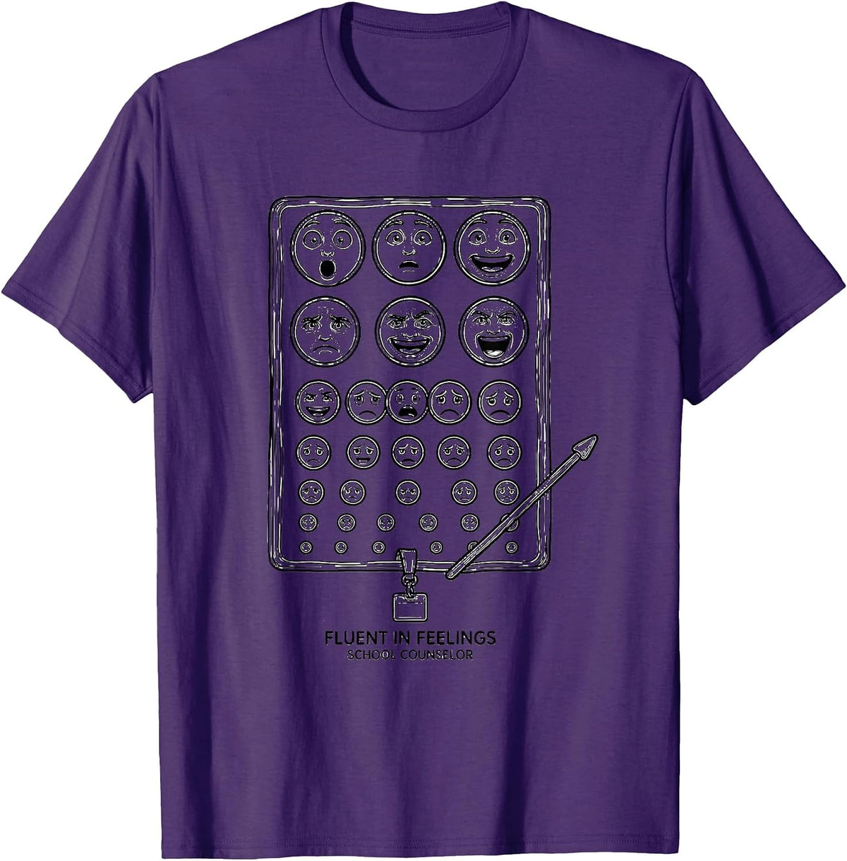 Fluent In Feelings School Counselor Appreciation Gifts T-Shirt - Purple