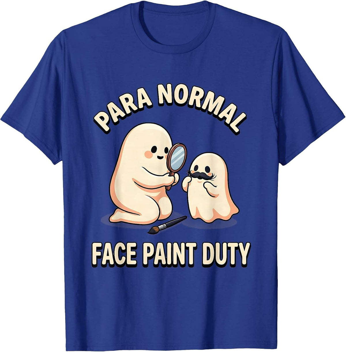 Para Normal Face Paint Duty Cute Kawaii Ghost Halloween T-Shirt - Royal Blue