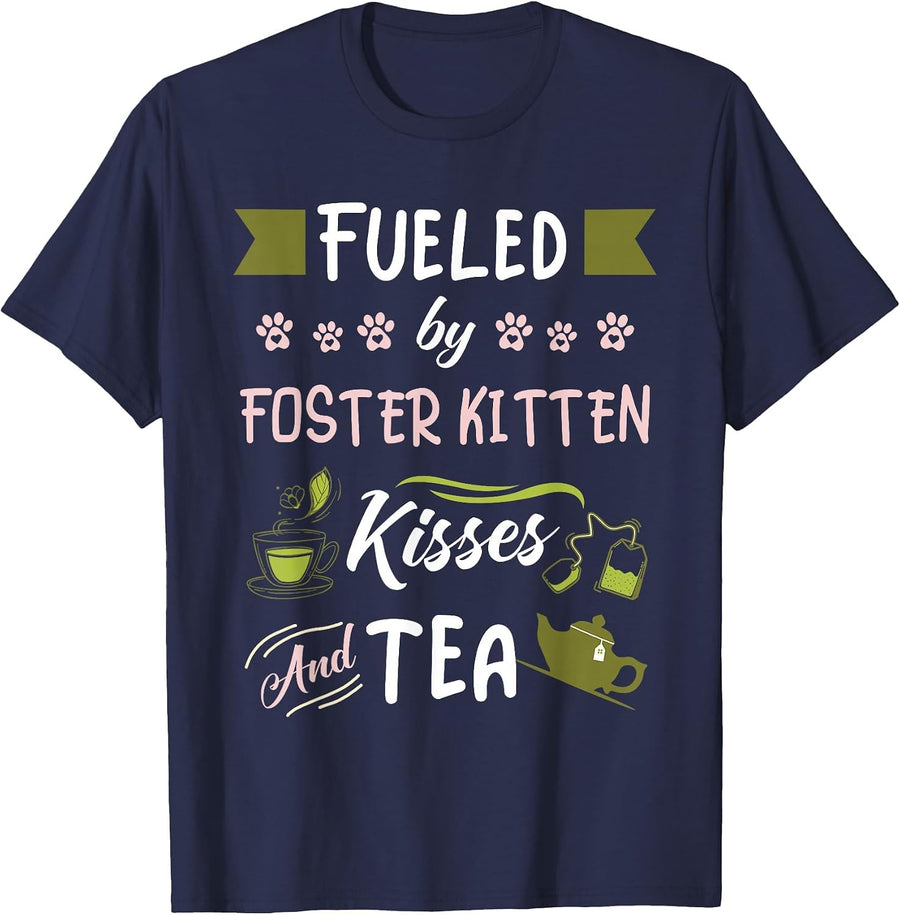 Foster Kitten Rescue Mom Tea Lover T-Shirt - Navy Blue