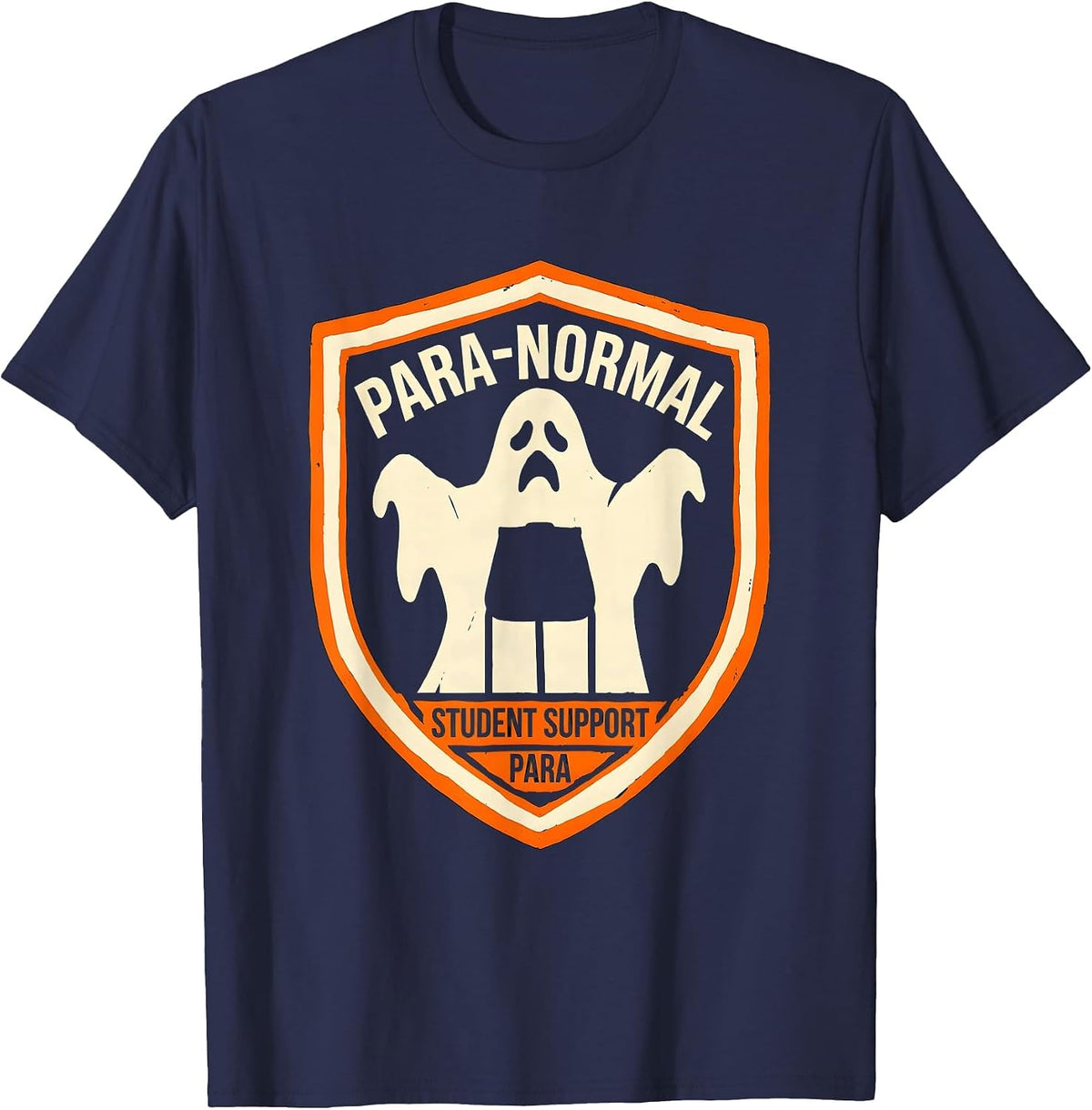 Men's Para-Normal Student Support Para Ghost Sped Teacher T-Shirt - Navy Blue