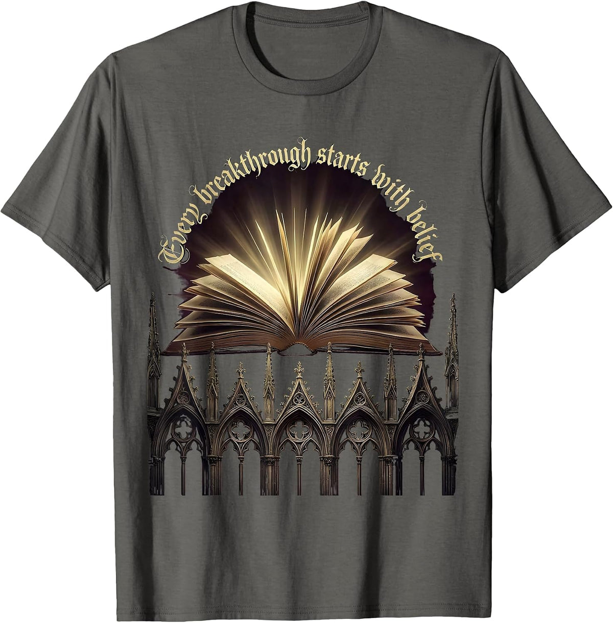 Men's Sped Teacher Every Breakthrough Starts With Belief T-Shirt - Asphalt Grey