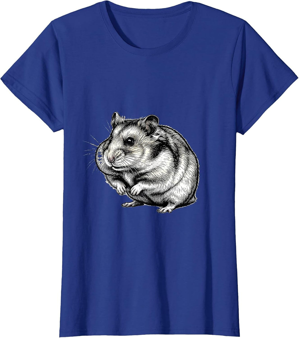 Women's Hamster Cheek Puff Funny Small Animal Lover Humor T-Shirt - Royal Blue
