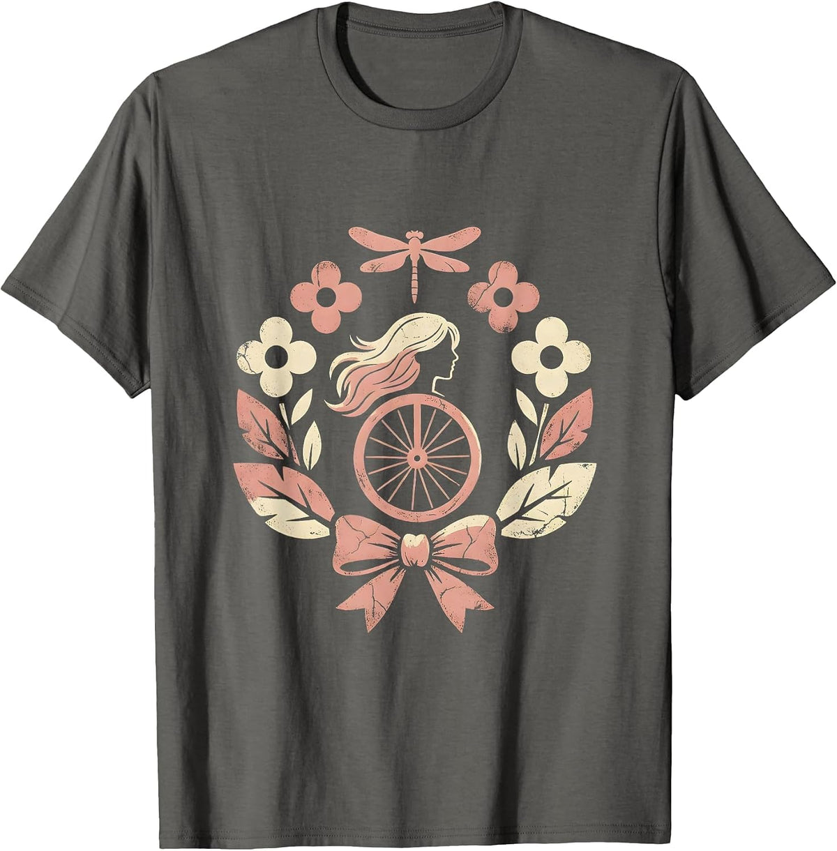 Freedom Rider Bicycle Sunset Graphic Tee T-Shirt - Asphalt Grey