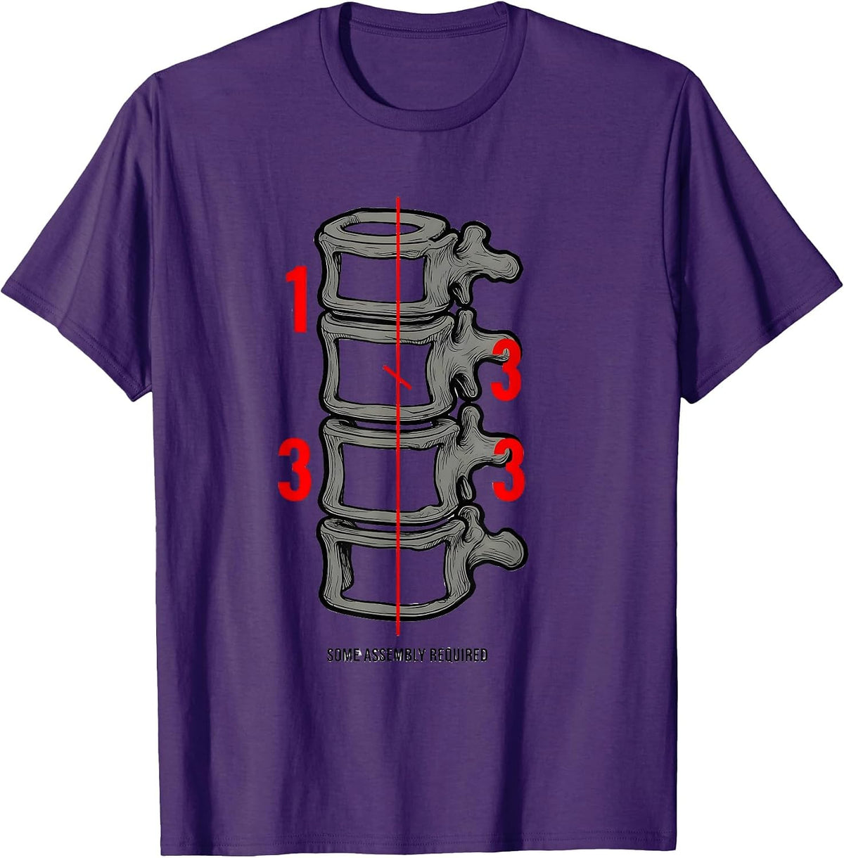 Some Assembly Required Funny Chiropractor Physical Therapy T-Shirt - Purple