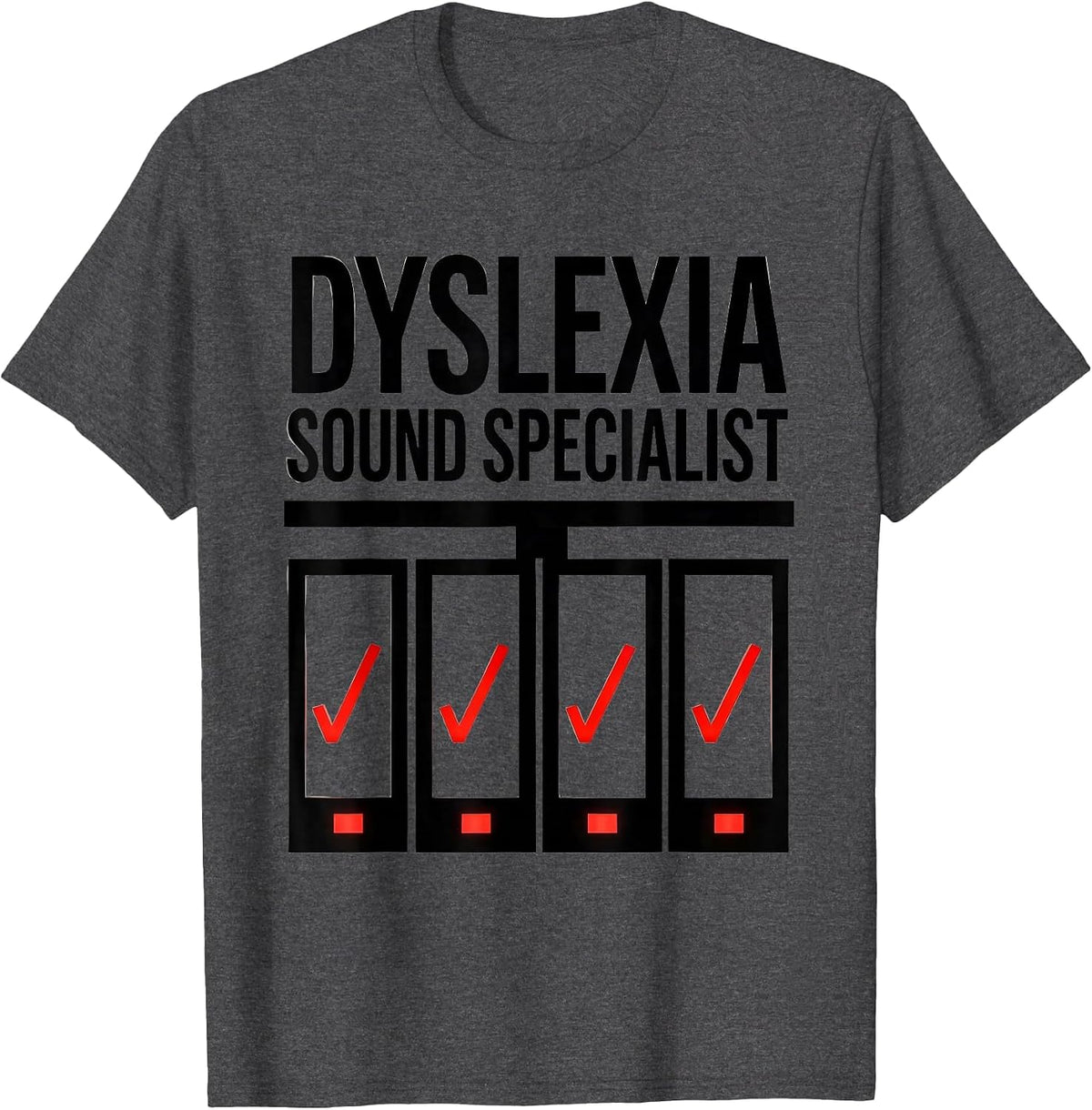 Men's Dyslexia Sound Specialist Swiss International Teacher T-Shirt - Dark Heather Grey