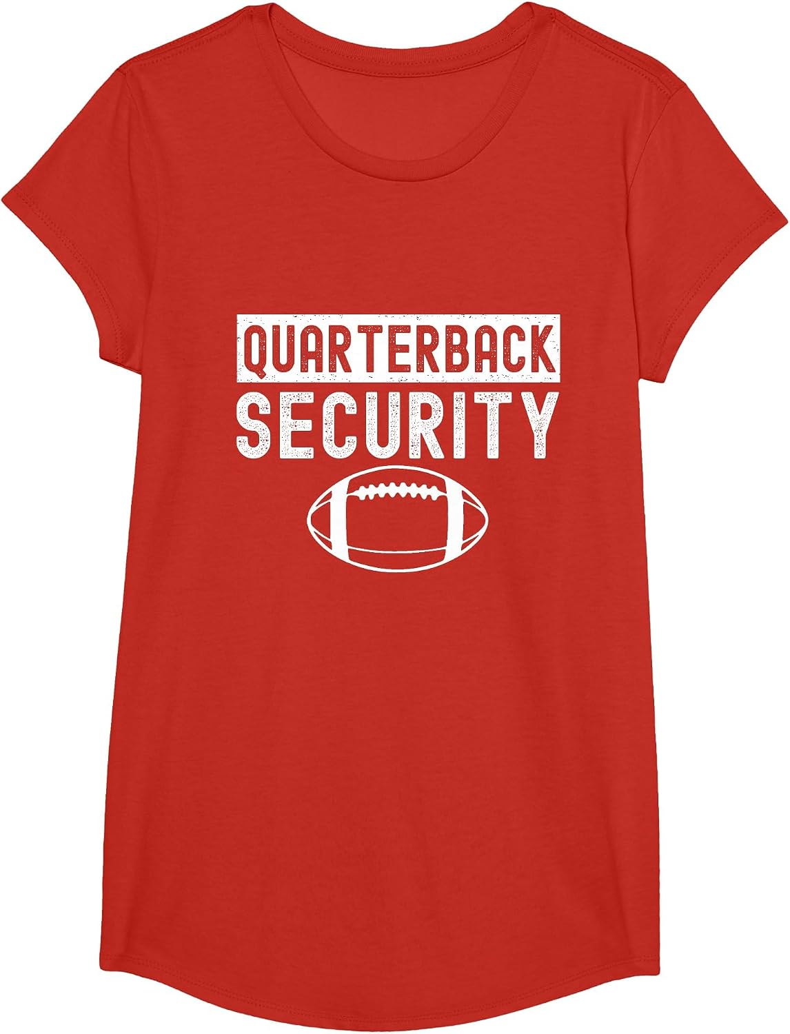 Quarterback Security Funny American Football Lineman T-Shirt - Girls Red