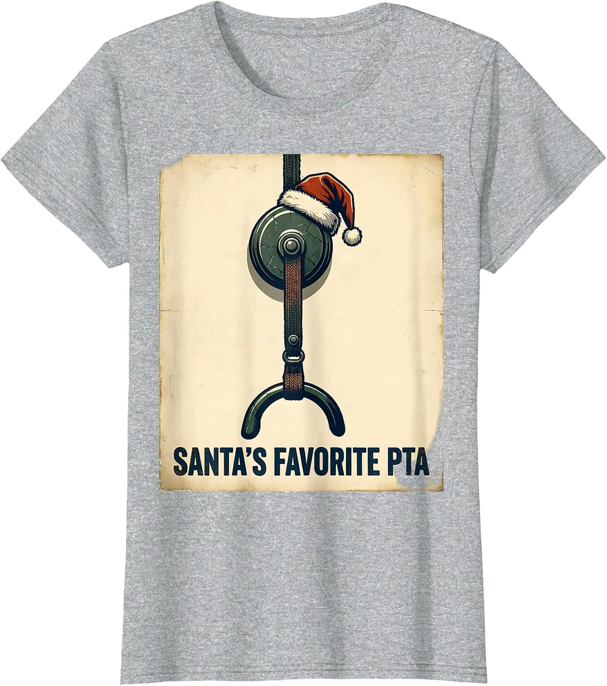 Santa's Favorite PTA Vintage Physical Therapist Christmas T-Shirt - Heather Grey