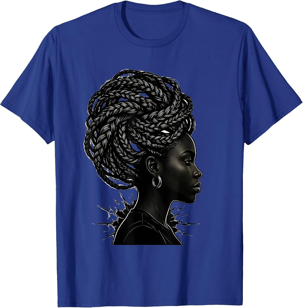 Men's Black Woman Pride Line Art Strength And Unbothered T-Shirt - Royal Blue