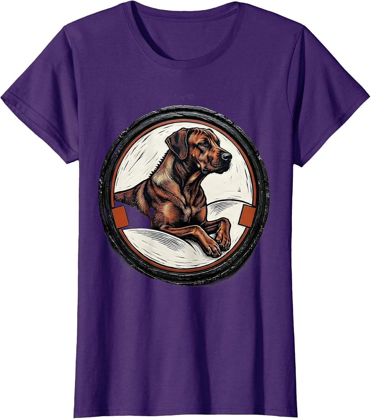 Women's Rhodesian Ridgeback Sleeping Dog Breed Loungewear Gift T-Shirt - Purple