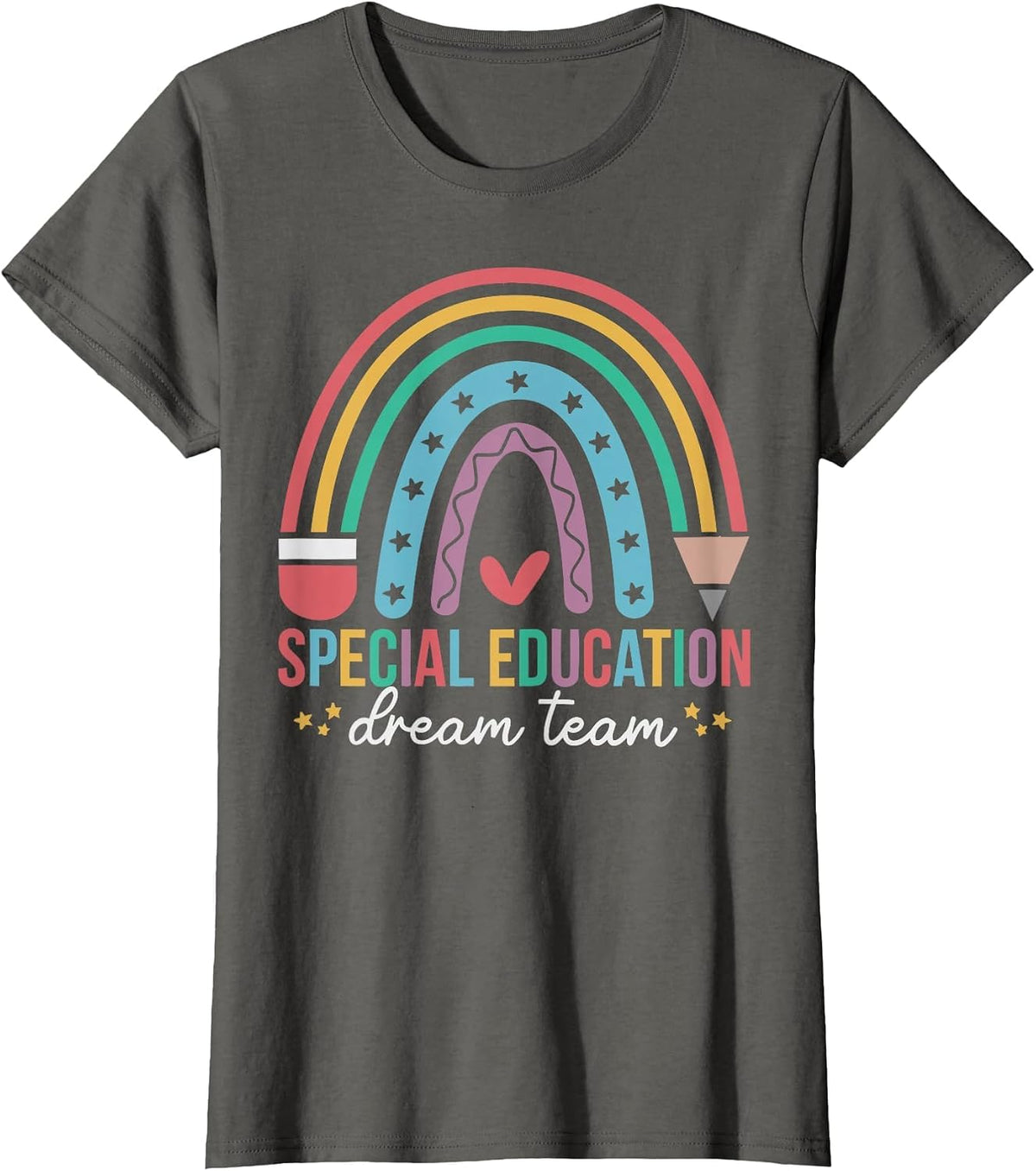 Special Education Dream Team Rainbow SPED Teacher Autism T-Shirt - Asphalt Grey