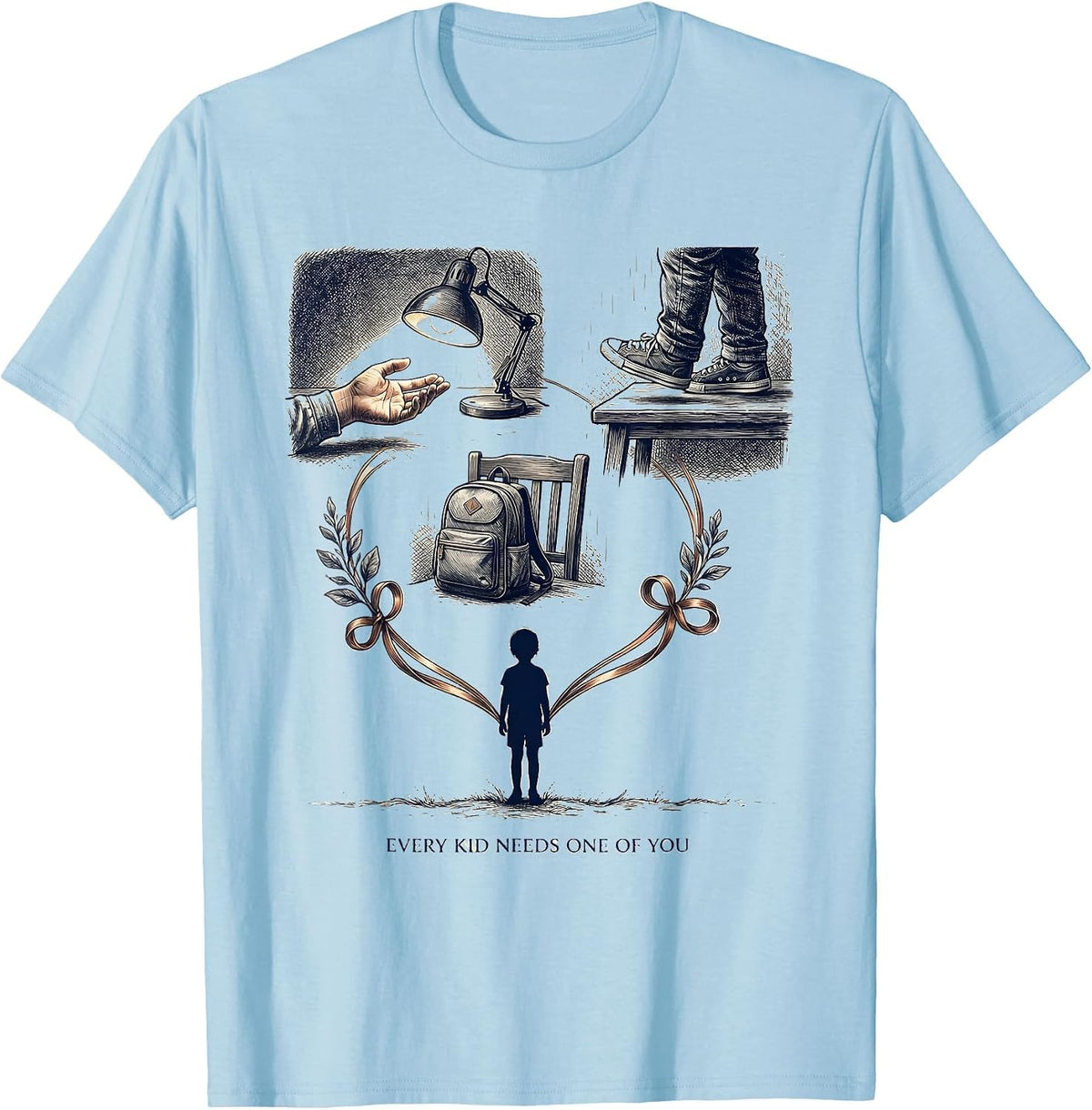 Men's Every Kid Needs One Of You School Counselor Student Support T-Shirt - Baby Blue