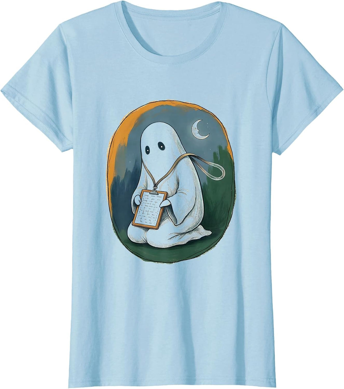 Ghost Para Normal Activities SPED Teacher Paraprofessional T-Shirt - Baby Blue