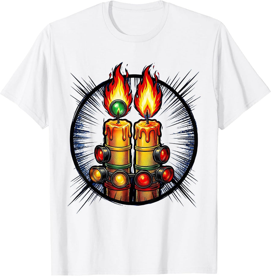 Men's Two Fast Birthday Drag Race Countdown Candles T-Shirt - White