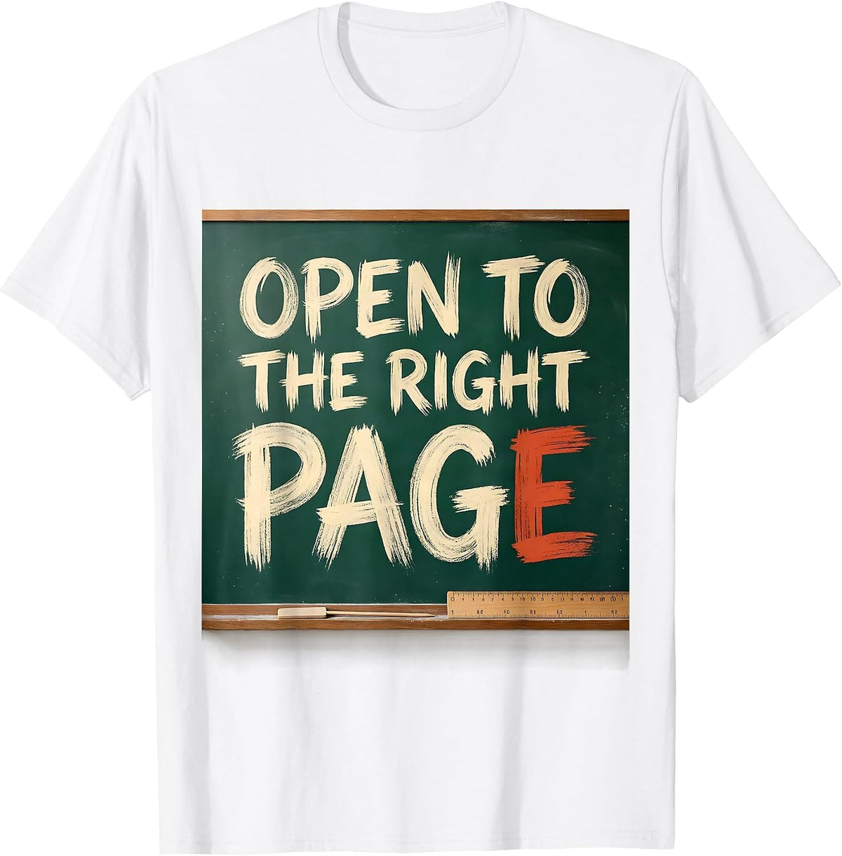Men's Open To The Right Page Funny Teacher Humor Appreciation T-Shirt - White