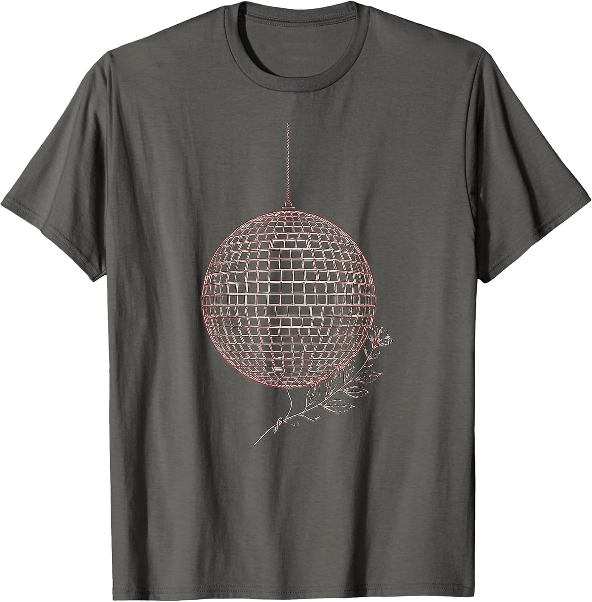 Bachelorette Disco Ball Dance Floor Graphic T-Shirt - Asphalt Grey