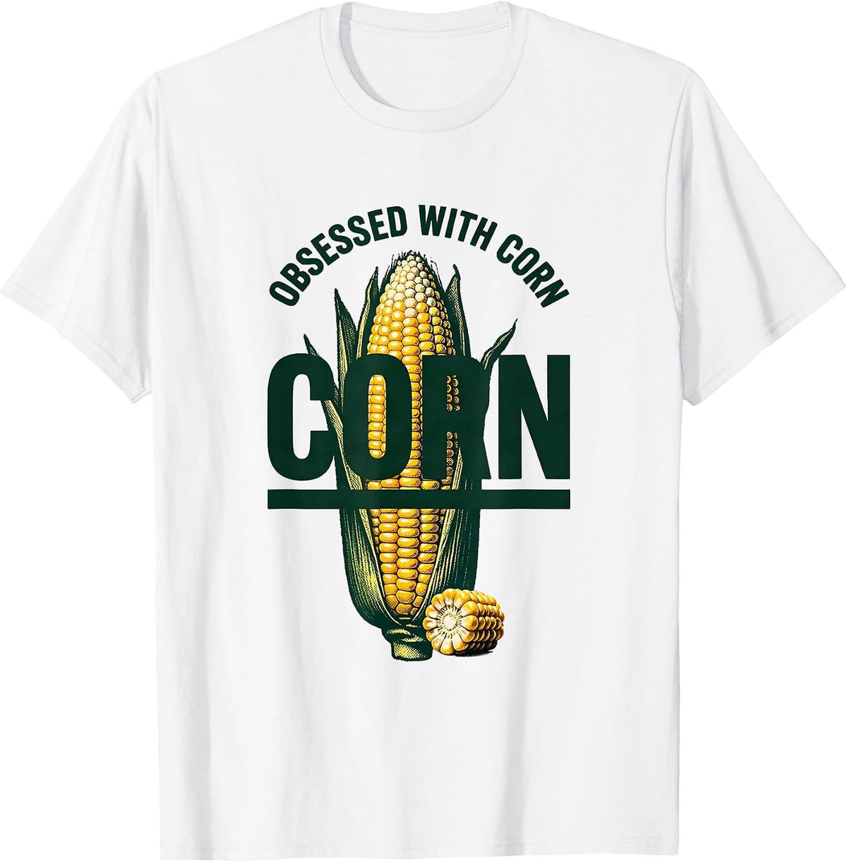 Men's Obsessed With Corn Funny Farming Design T-Shirt - White