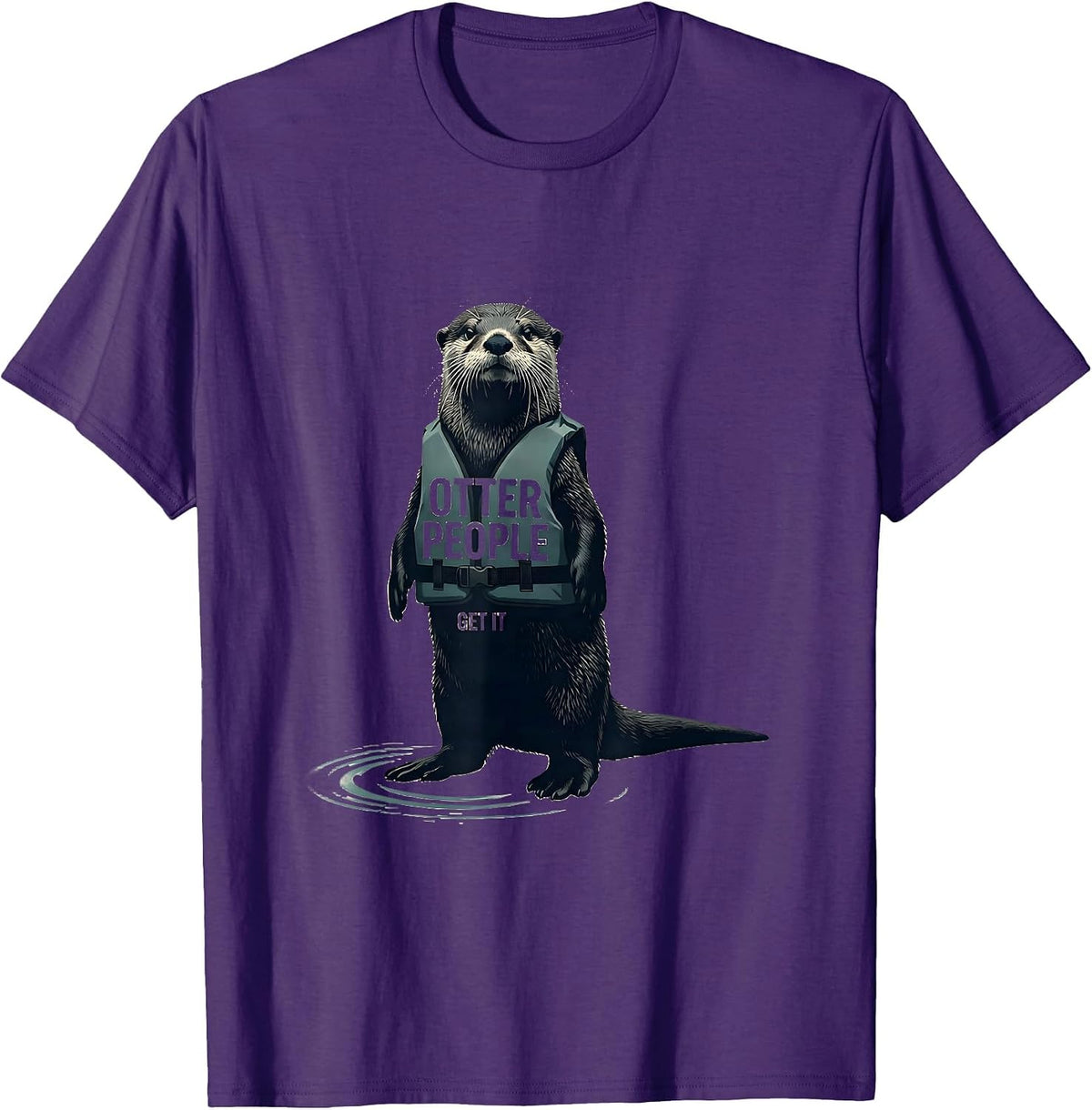 Men's Otter People Get It Funny Otter Lover Sea Animal Humor T-Shirt - Purple