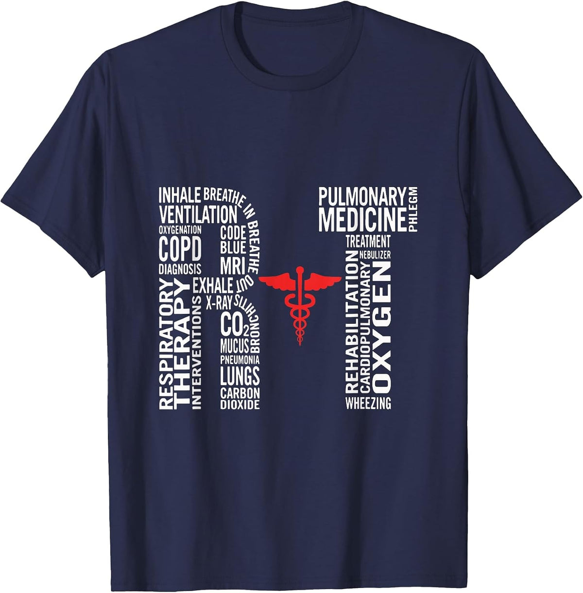 Respiratory Therapeutic Long-Sleeved Shirt T-Shirt - Navy Blue