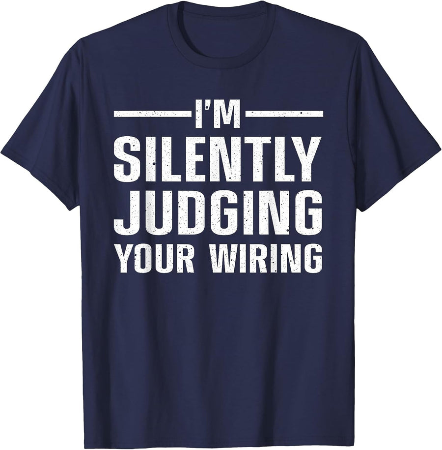 Cool Electrician Art Men Women Electric Engineer Lineman T-Shirt - Navy Blue