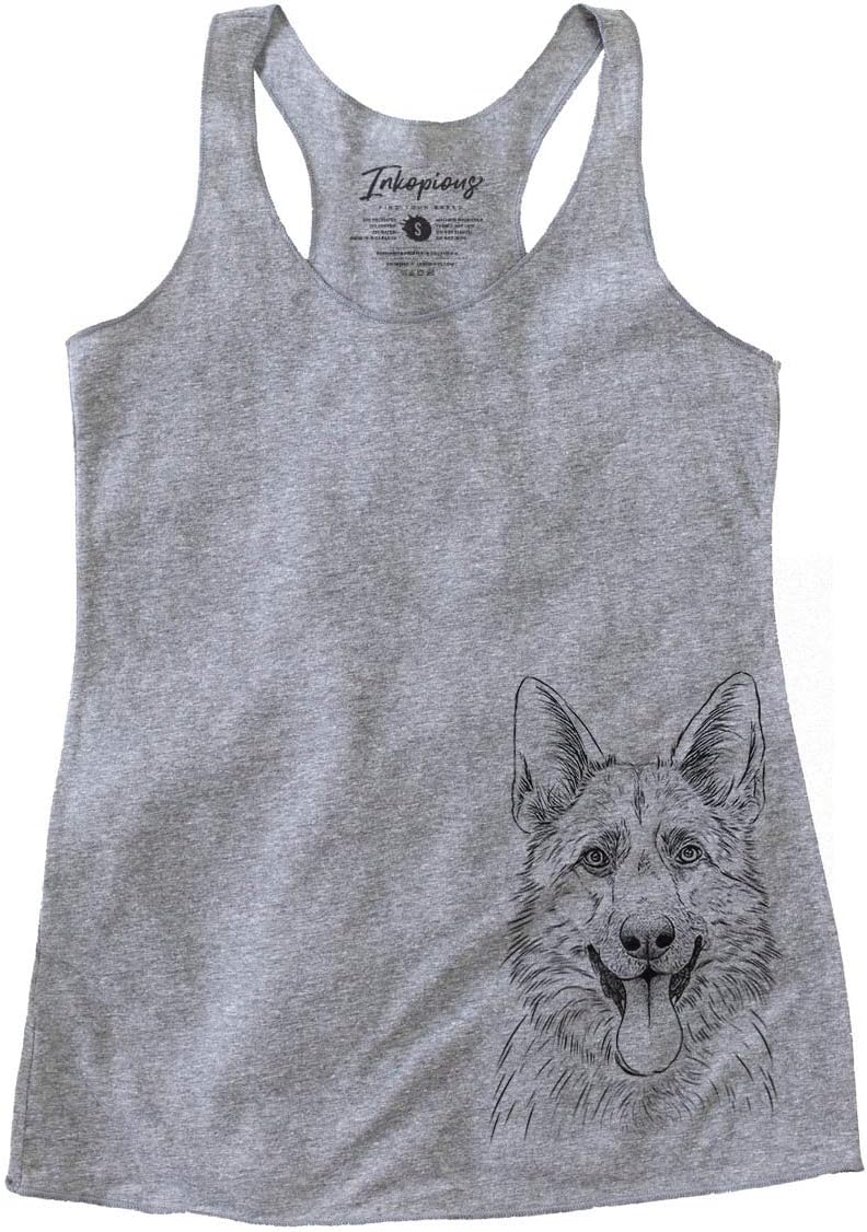 Bare Grace the German Shepherd Dog Triblend T-Shirt - Grey Racerback