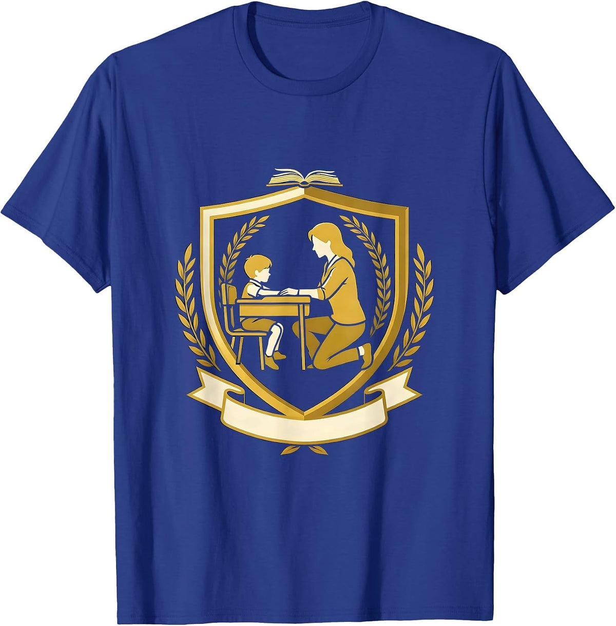 Men's SPED Teacher Kneeling With Student Graphic T-Shirt - Royal Blue