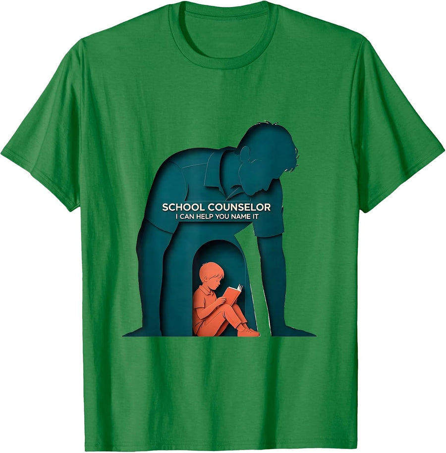 Men's School Counselor I Can Help You Name It Funny T-Shirt - Kelly Green