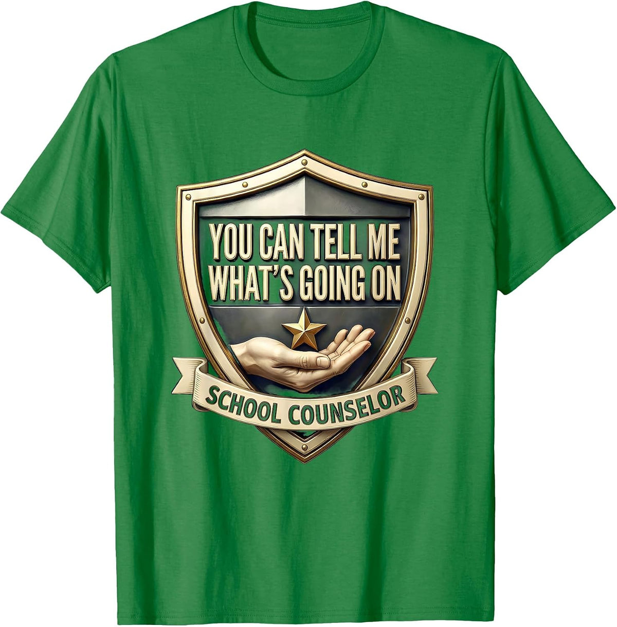Men's You Can Tell Me What's Going On School Counselor T-Shirt - Kelly Green