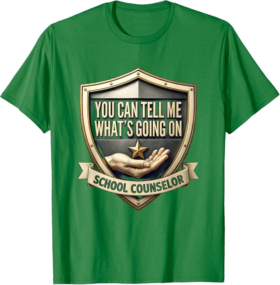 Men's You Can Tell Me What's Going On School Counselor T-Shirt - Kelly Green