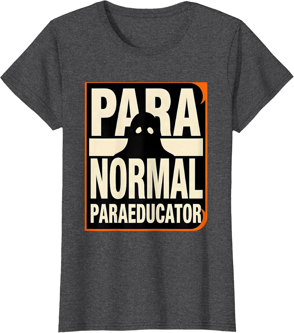 Women's Para Normal Paraeducator Ghost Stencil SpEd Teacher T-Shirt - Dark Heather Grey