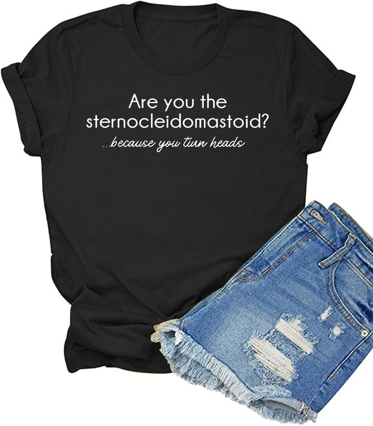 HONTOUTE Funny Anatomy Doctor Quote T-Shirt for Womens Chiropractor Short Sleeve SCM Muscle Medicine Nurse Tees Tops - Black