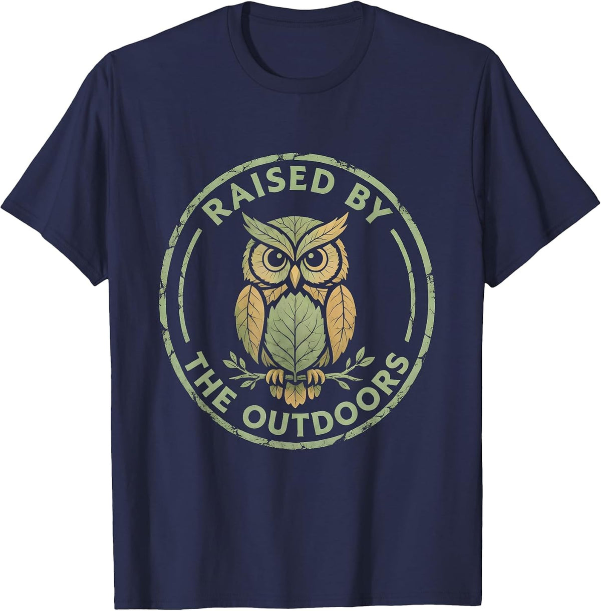 Raised by the Outdoors Nature Lover Design T-Shirt - Navy Blue